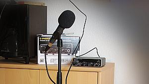 Mikrofon an einem Audiointerface